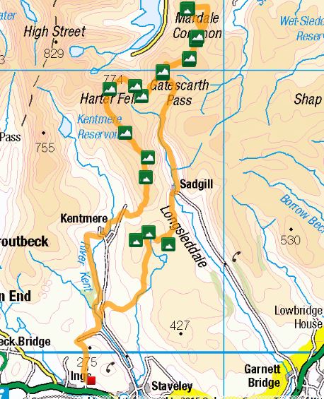 The route. Click on the image to be taken to the Social Hiking Map